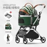 Stroller Detachable Foldable 4 Wheels Pet Stroller Aluminium Alloy Dog Trolley for Corgi Teddy Dogs and Cats 강아지유모차