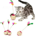 Sisal Feather Scratching Ball — Interactive Toy for Kittens