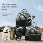 High-Landscape Pet Stroller for Dogs & Cats with Folding Telescopic Handle — Up to 66 lbs