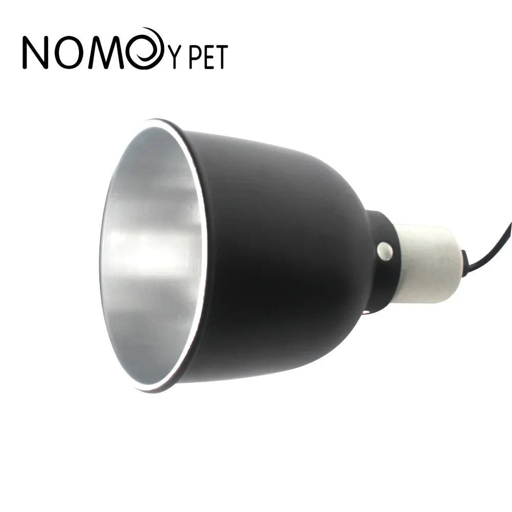 5.5in Reptile Lamp Dome with Ceramic Socket — Anti-Scald Shade for Terrariums