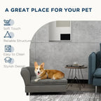 Elevated Dog Bed with Hidden Storage & Soft Cushion, Gray