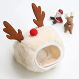 Christmas Pet Costume Set (Santa & Elk Hat with Bandana Bib)