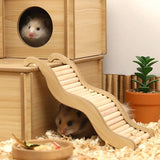 Wooden Wave Staircase — Eco-Friendly Climbing Ramp for Hamsters