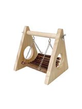 Apple Wood Hamster Swing & Chew Toy — Triangular Wooden Playground