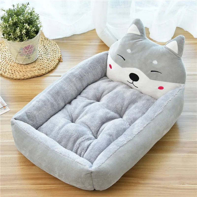 Plush Cartoon Sofa Pet Bed