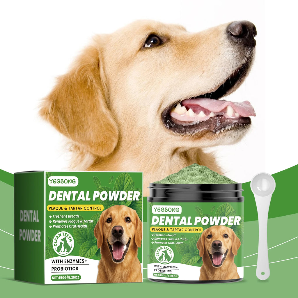 Dog & Cat Teeth Cleaning Powder — Removes Tartar, Stains & Bad Breath