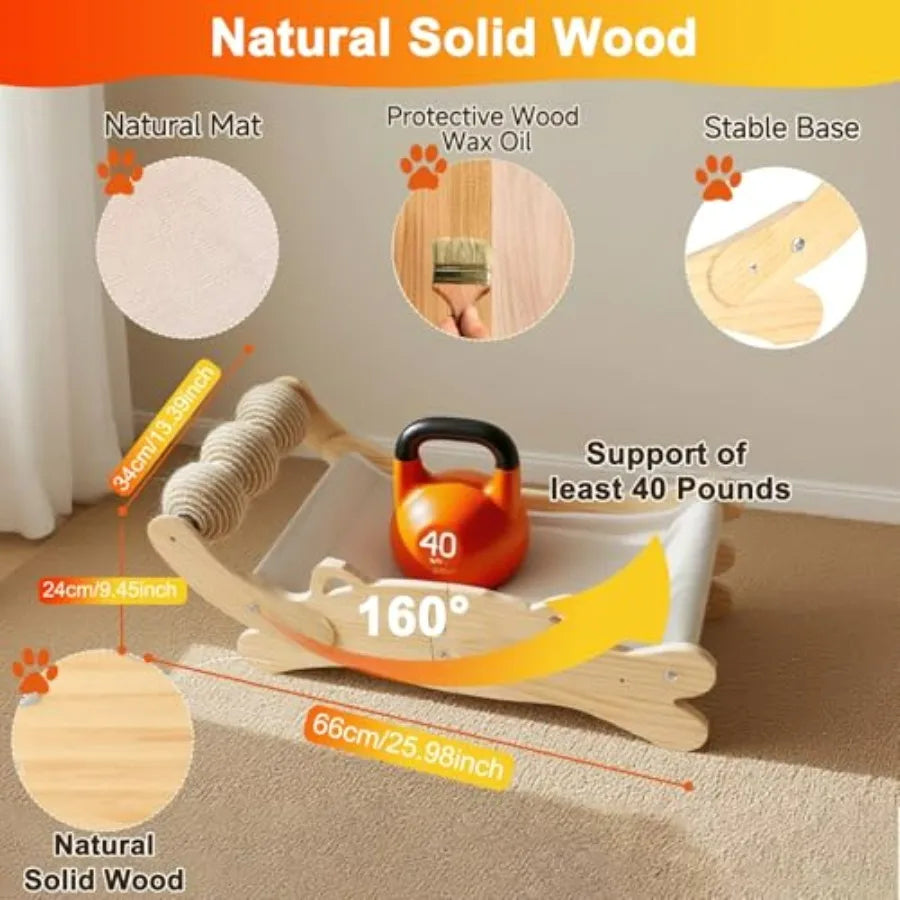 Heavy-Duty Sisal Cat Scratching Post with Hammock Lounge