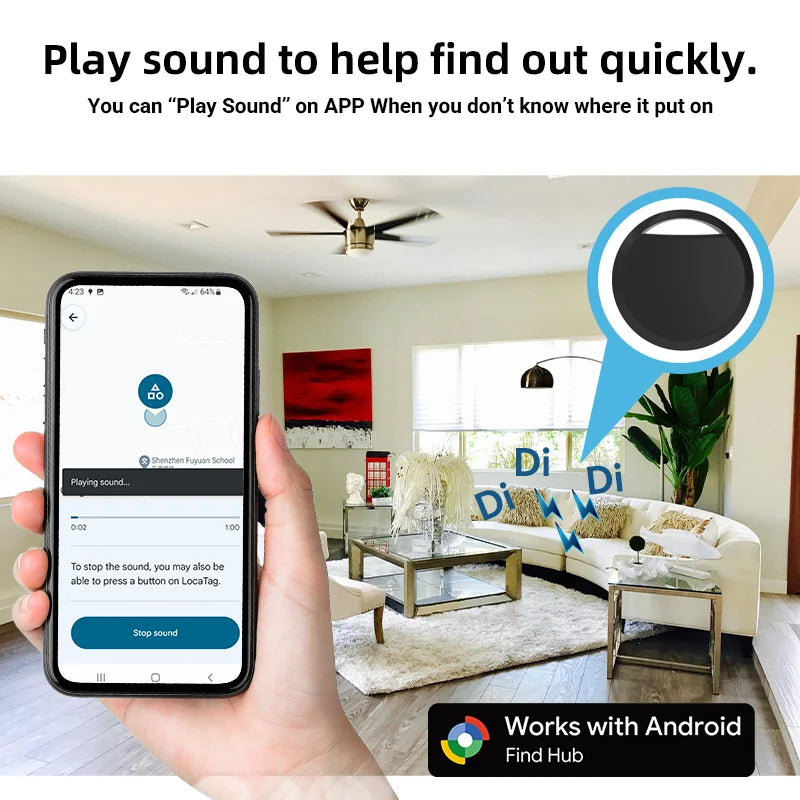 Mini Bluetooth GPS Smart Tracker for Google Find Hub - Anti-Loss for Pets & Keys