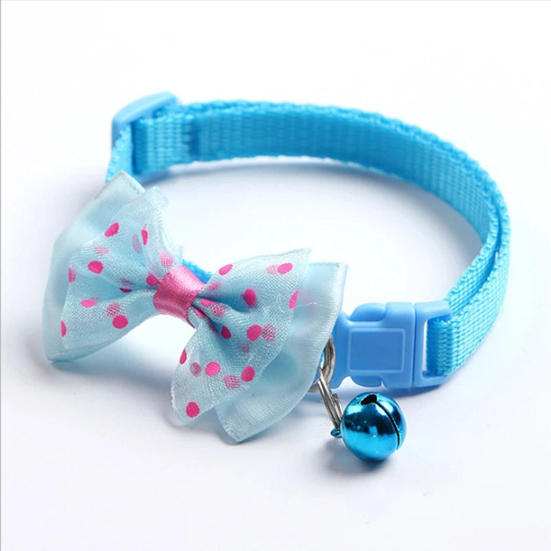 Adjustable Bow Bell Collar — Soft Universal Fit for Cats & Dogs