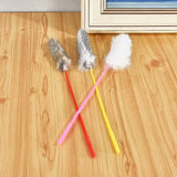 Faux Rabbit Fur Pompom Teaser Wand — Realistic Prey-Texture Cat Toy