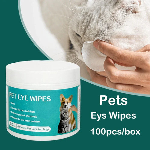 Pet Tear Stain Wipes — Gentle No-Irritation Formula, 100-Count