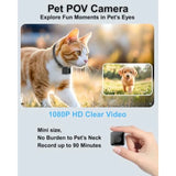 1080P HD Cat Camera Collar - No WiFi, No App Needed Mini Pet POV Cam