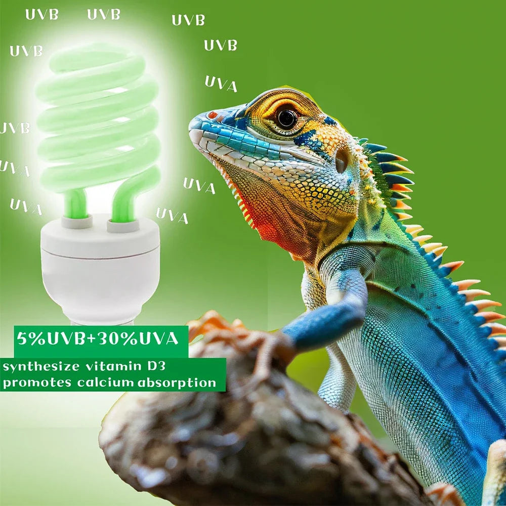 UVB Reptile Basking Lamp — Calcium & Vitamin D Light, 5.0/10.0/15.0