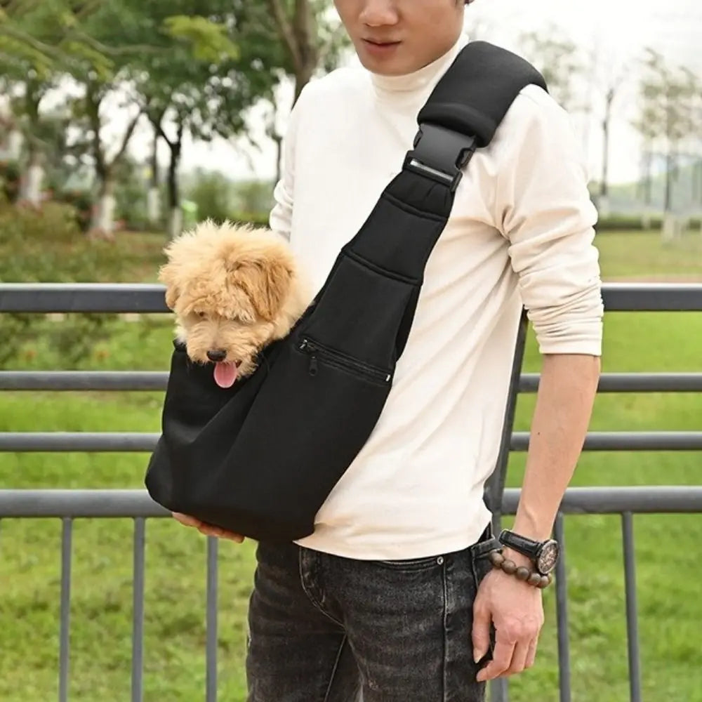 Pet Shoulder Carrier Bag with Safety Harness (Large Capacity, Adjustable)