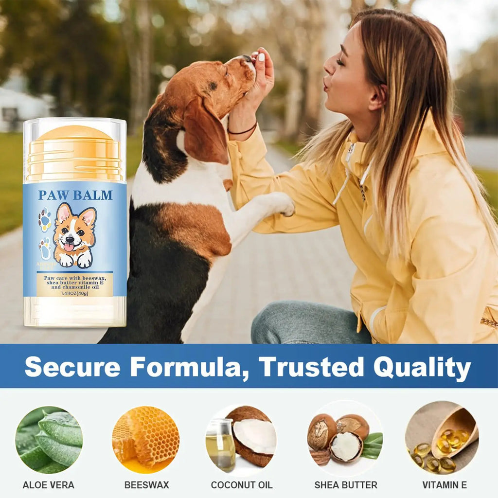 Natural Dog Paw Balm — Lick-Safe Moisturizer for Dry, Cracked Paws, 40g