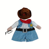 Cowboy Costume for Cats with Hat (Transformable Cosplay Outfit)