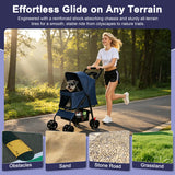 Wholesale Foldable Pet Stroller for Small Dogs Cats Under 28lbs Lightweight Travel Dog Cat Carrier with Storage Basket