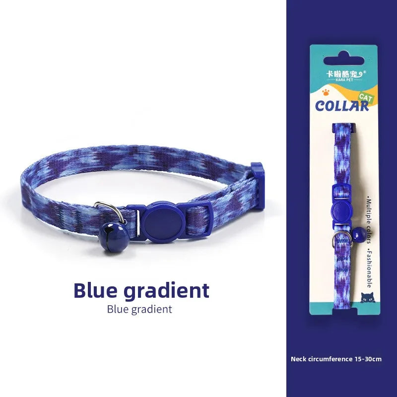 Woven Cat Collar with Bell & Safety Buckle