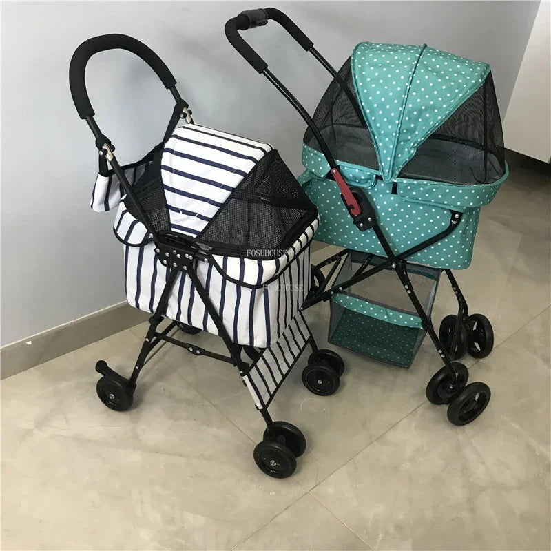 Fashion Universal-Wheel Pet Stroller — Lightweight Foldable Dog & Cat Cart with Modern Design