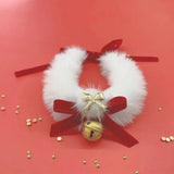 Christmas Cat Bow Necklace with Bell (Woven Warm Collar)