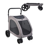 Heavy-Duty 4-Wheel Pet Stroller & Dog Carrier with 160 lb Weight Capacity