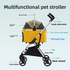 Foldable Pet Stroller with Swivel Wheels & Trolley Bag for Small Dogs & Cats — Lightweight Outdoor Travel