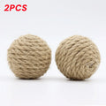 Hand-Woven Hemp Rope Cat Ball Set — Crinkle Sound Scratch Toy