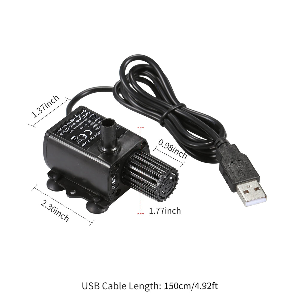 Mini Brushless Submersible Water Pump (DC5V, Ultra-Quiet, Fountain & Aquarium)