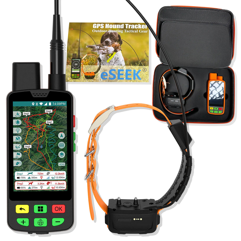 GPS Dog Collar with Radio Tracking - Long-Range Real-Time Locator for Hunting Dogs