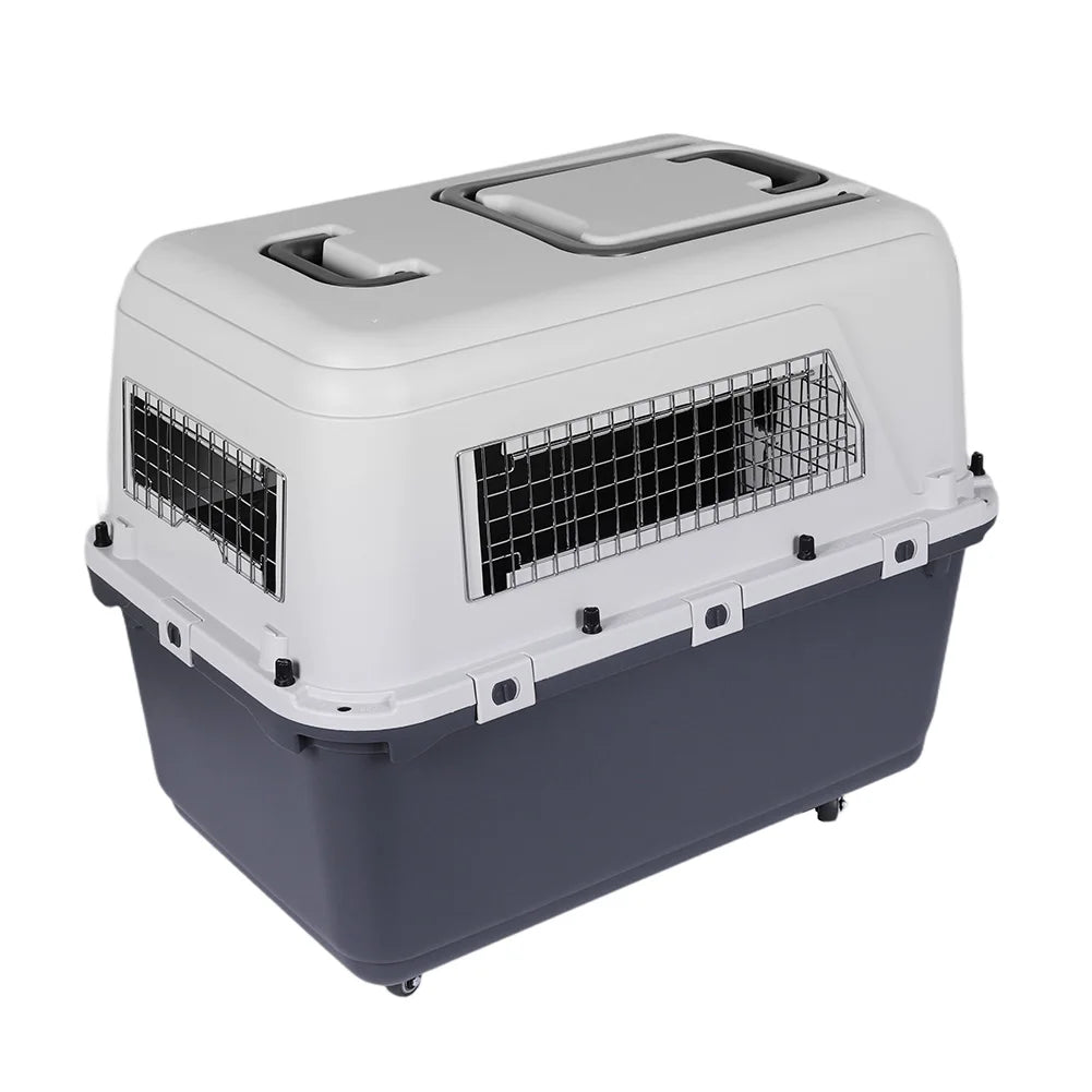 Rolling Pet Carrier with Wheels (Airline-Approved, Up to 44 lbs)