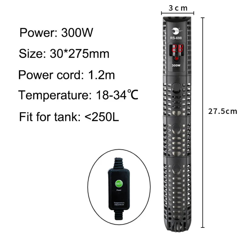 Aquarium Submersible Heater with Thermostat 50–500W