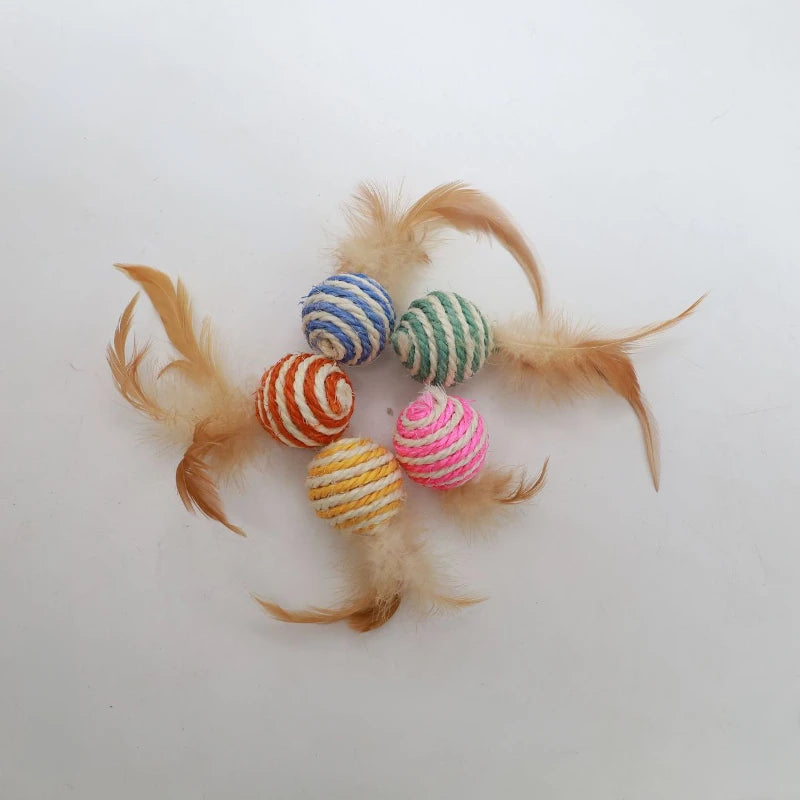 Sisal Feather Cat Ball Toys (Assorted)