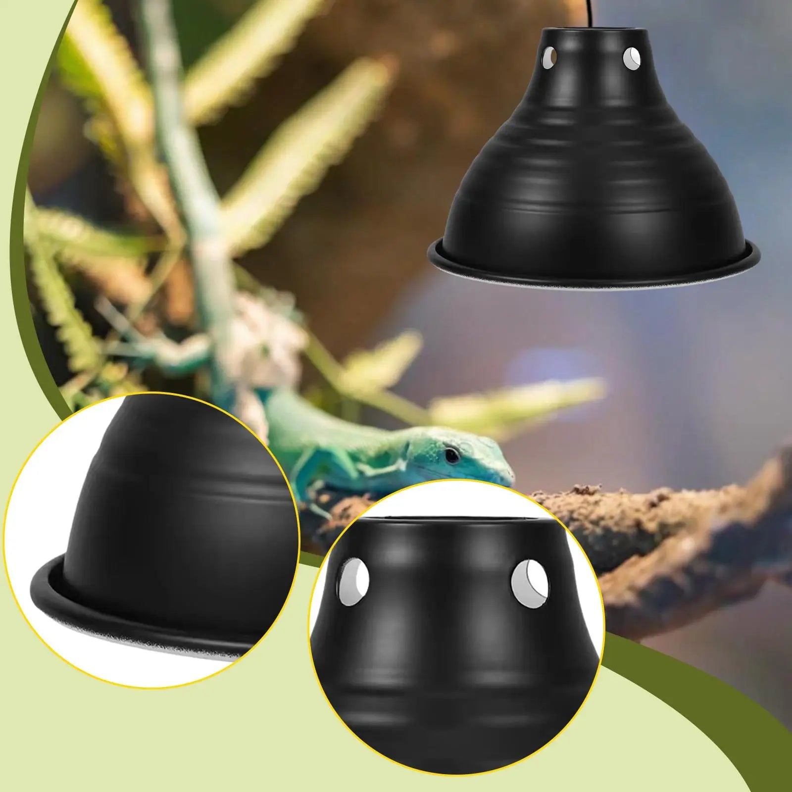 Aluminum Reptile Dome Lamp Cover — Insulated Heat Lamp Shade