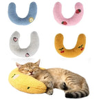 U-Shaped Cat & Kitten Sleeping Pillow — Soft Pet Bed Pillow Toy for Small Cats & Dogs