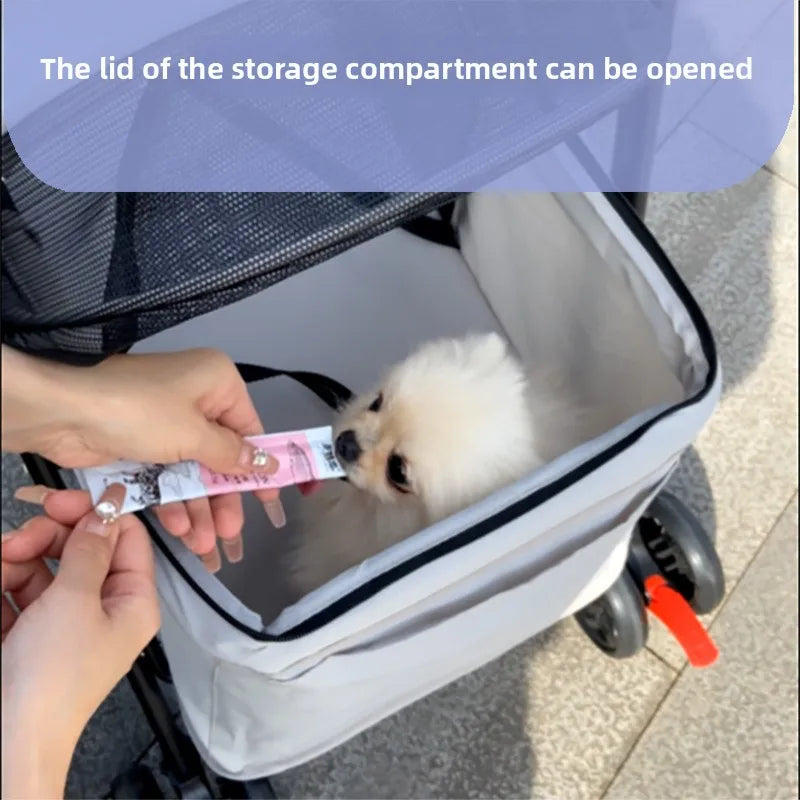 Lightweight Foldable Push Cart Stroller for Small Dogs, Cats & Puppies