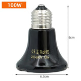 Ceramic Infrared Heat Emitter — No-Light Pet & Brooder Heat Bulb, E27, 25W–100W