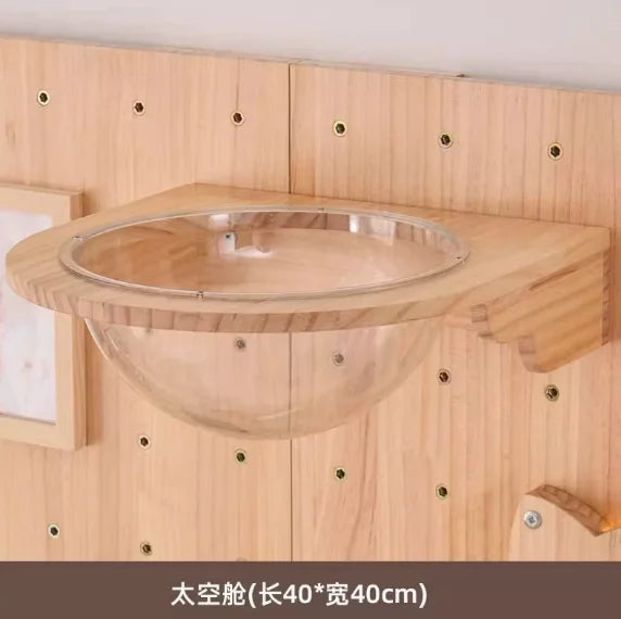 Wall-Mounted Cat Climbing Shelf & Hammock