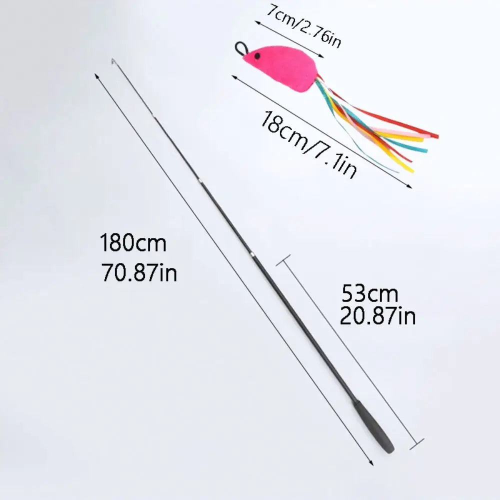 1.8m Telescopic Cat Teaser Wand — 4-Section Retractable Fishing Rod