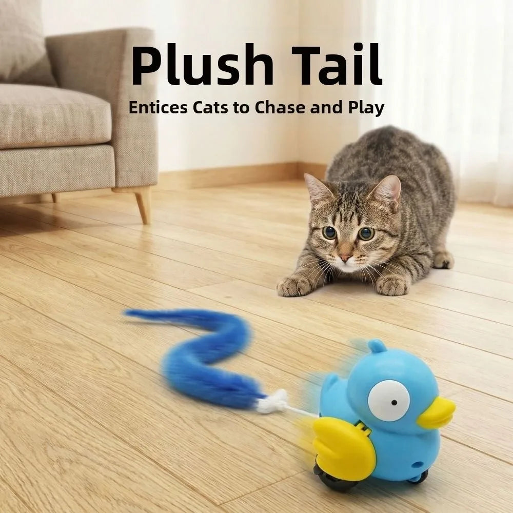 Wind-Up Bird Cat Teaser Toy — Chirping, Bite-Resistant, No Batteries