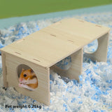 Solid Wood Hideaway House — Natural Hide for Hamsters & Squirrels