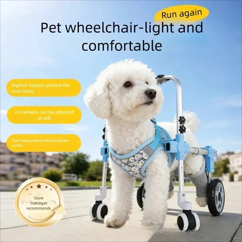Adjustable Pet Wheelchair Mobility Aid with Wheels for Disabled & Rehabilitating Dogs & Cats