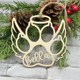 Personalized Laser-Engraved Pet Paw Christmas Bauble