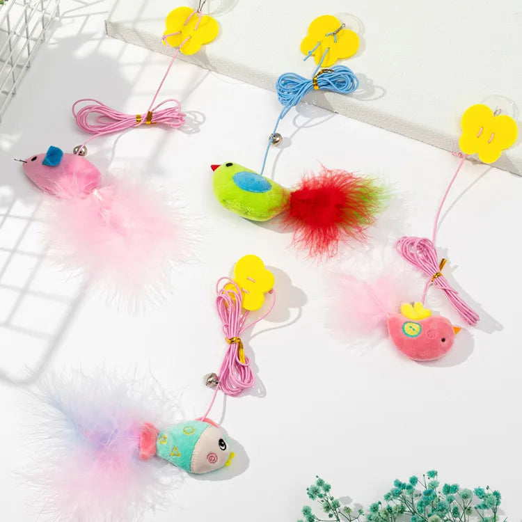 Hanging Simulation Bird & Insect Cat Toy — Self-Play Teaser Wand Toy for Kittens