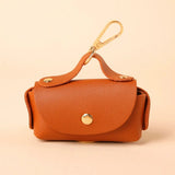 Leather Pet Waste Bag Dispenser with Keychain (Multi-Color, Lightweight)