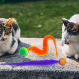 Fluffy Tail Bouncy Cat Teaser Ball — Elastic Bounce Mimics Prey