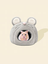 Mouse-Shaped Hamster House — Cozy Fleece Hideout for Small Pets