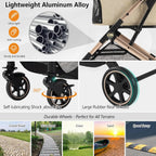 3-in-1 Aluminum Alloy Pet Stroller with Dual No-Zip Entry, Detachable Carrier & Pet Pad — Foldable