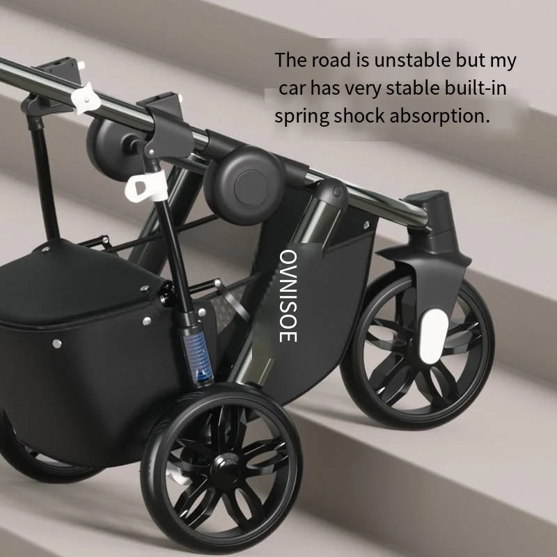 High-Landscape Pet Stroller for Dogs & Cats with Folding Telescopic Handle — Up to 66 lbs