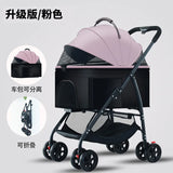Premium Detachable Pet Stroller Multifunction Separable Carrier Ultra Lightweight One Click Folding Portable Travel Stroller for