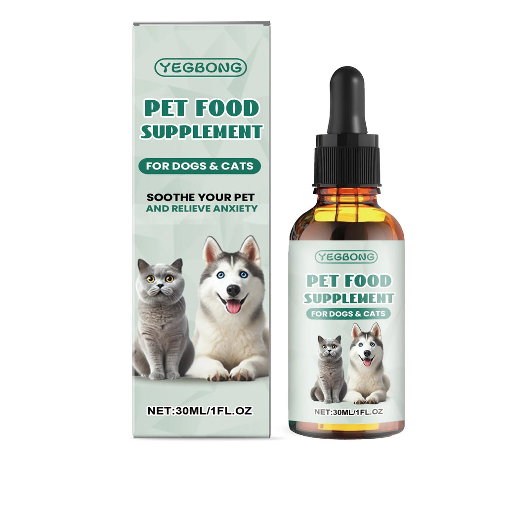 Pet Anxiety-Relief Soothing Drops — Easy-to-Feed Calming Supplement